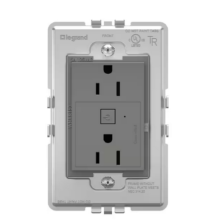 adorne with Netatmo 15 Amp Smart Duplex Outlet, Magnesium - 91007019039