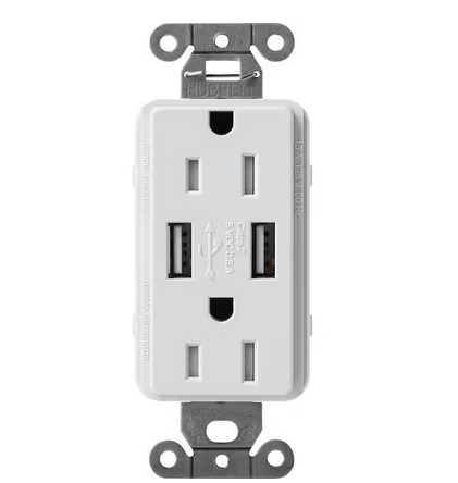 Claro 15 Amp USB Duplex Outlet, Mist (SCR-15-UBTR-MI) - 91009501840