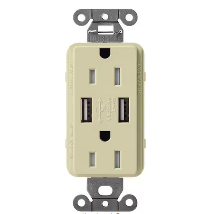 Claro 15 Amp USB Duplex Outlet, Sage (SCR-15-UBTR-SA) - 91009500335