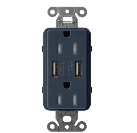 Claro 15 Amp USB Duplex Outlet, Deep Sea (SCR-15-UBTR-DE) - 91009501839
