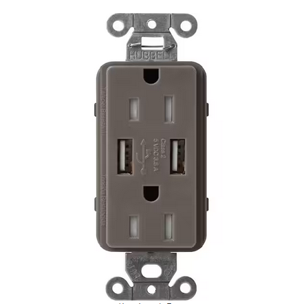 Claro 15 Amp USB Duplex Outlet, Truffle (SCR-15-UBTR-TF) - 91009516163