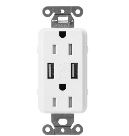 Claro 15 Amp USB Duplex Outlet, Snow (SCR-15-UBTR-SW) - 91009516162