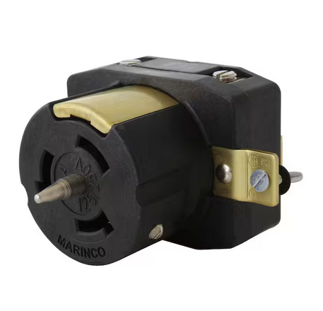 50 Amp 125/250-Volt Indoor/Outdoor CS6369 Flush Mount Single Locking Outlet Receptacle in Black - 91009952913