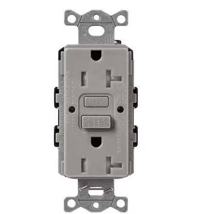 Claro 20-Amp Tamper Resistant Duplex Receptacle, Cobblestone (SCR-20-GFST-CS) - 91009547648