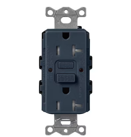 Claro 20-Amp Tamper Resistant Duplex Receptacle, Deep Sea (SCR-20-GFST-DE) - 91009578041