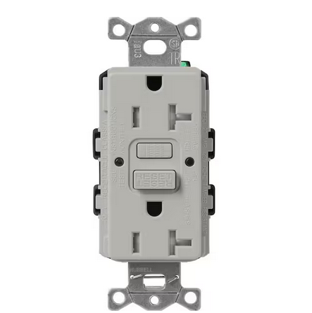 Claro 20-Amp Tamper Resistant Duplex Receptacle, Pebble (SCR-20-GFST-PB) - 91009577763