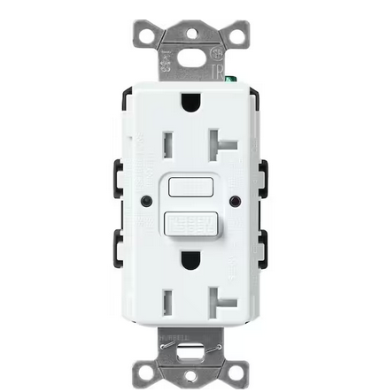 Claro 20-Amp Tamper Resistant Duplex Receptacle, Glacier White (SCR-20-GFST-GL) - 91009577327