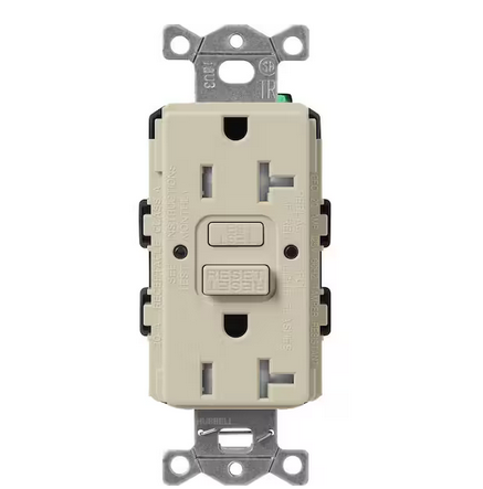 Claro 20-Amp Tamper Resistant Duplex Receptacle, Clay (SCR-20-GFST-CY) - 91009547626