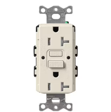 Claro 20-Amp Tamper Resistant Duplex Receptacle, Pumice (SCR-20-GFST-PM) - 91009577757
