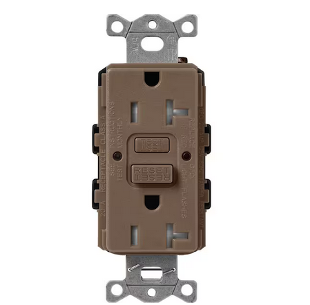 Claro 20-Amp Tamper Resistant Duplex Receptacle, Espresso (SCR-20-GFST-EP) - 91009577329