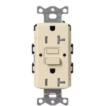 Claro 20-Amp Tamper Resistant Duplex Receptacle, Sand (SCR-20-GFST-SD) - 91009578046