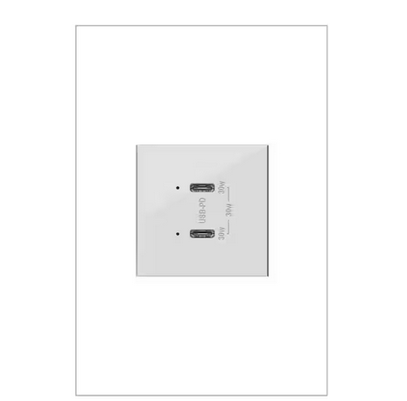 adorne 6.0 Amp 30 Watt Ultra-Fast Plus Power Delivery USB Type-C/C, White - 91007714167