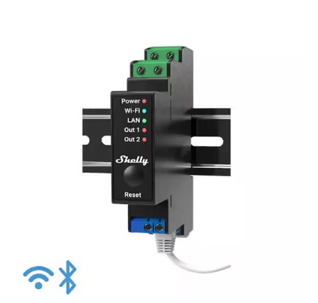 Pro 2PM, Wi-Fi, LAN and Bluetooth 2 Channel Smart Relay, Home and Facility Automation - 91010453044