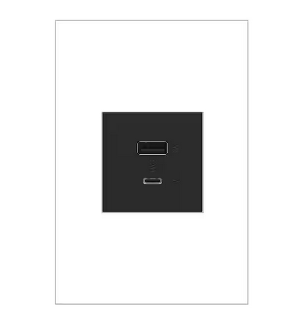 adorne 6.0 Amp Ultra-Fast USB Type A/C Duplex Outlet, Graphite - 91006008058