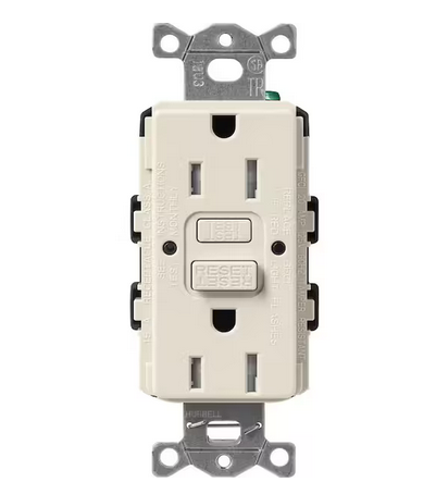 Claro 15-Amp Tamper Resistant Duplex Receptacle, Pumice (SCR-15-GFST-PM) - 91009500329
