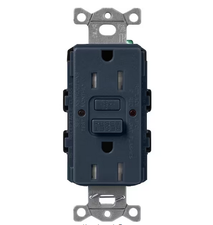 Claro 15-Amp Tamper Resistant Duplex Receptacle, Deep Sea (SCR-15-GFST-DE) - 91009500327
