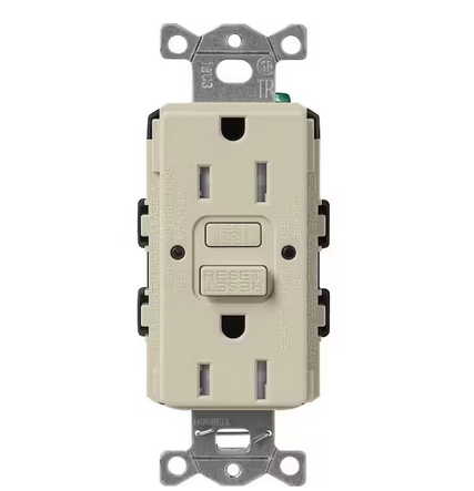 Claro 15-Amp Tamper Resistant Duplex Receptacle, Clay (SCR-15-GFST-CY) - 91009502184