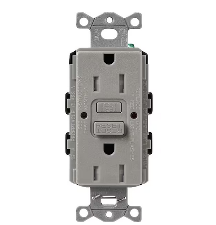 Claro 15-Amp Tamper Resistant Duplex Receptacle, Cobblestone (SCR-15-GFST-CS) - 91009501816