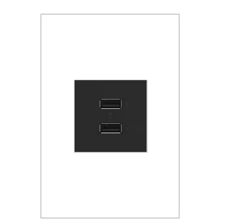 adorne 6.0 Amp Ultra-Fast USB Type A/A Duplex Outlet, Graphite - 91006008051