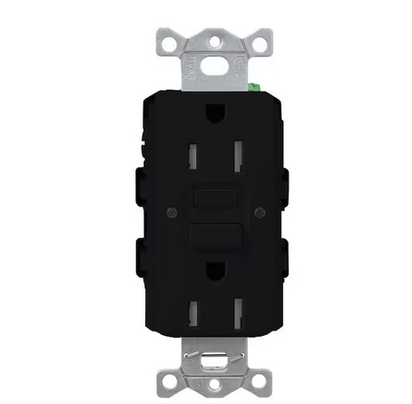 Satin Colors 15-Amp Tamper-Resistant GFCI Duplex Receptacle - Midnight