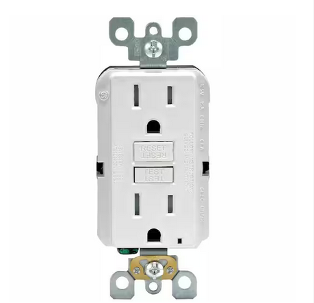 15 Amp 125-Volt Duplex SmarTest Self-Test SmartlockPro Tamper Resistant GFCI Outlet, White (4-Pack) - 91003410726