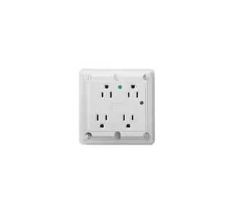 15 Amp Hospital Grade Extra Heavy Duty 4-in-1 Grounding Surge Outlet with Indicator Light, White