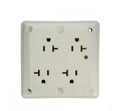 20 Amp Industrial Grade Heavy Duty 4-in-1 Grounding Surge Outlet with Indicator Light, White