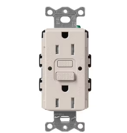 Claro 15-Amp Tamper Resistant Duplex Receptacle, Taupe (SCR-15-GFST-TP) - 91001726887