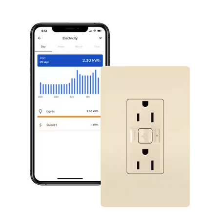 radiant with Netatmo 15 Amp Decorator Duplex Smart Outlet, Light Almond - 91006772888