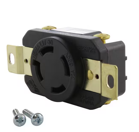 30 Amp 600-Volt Nema L17-30R Flush Mount Locking Industrial Grade Outlet - 91004853568
