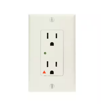 Decora Plus 15 Amp Industrial Grade Isolated Ground Duplex Surge Outlet, White