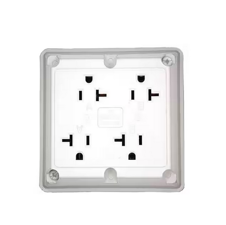 20 Amp Industrial Grade Heavy Duty 4-in-1 Grounding Outlet, White