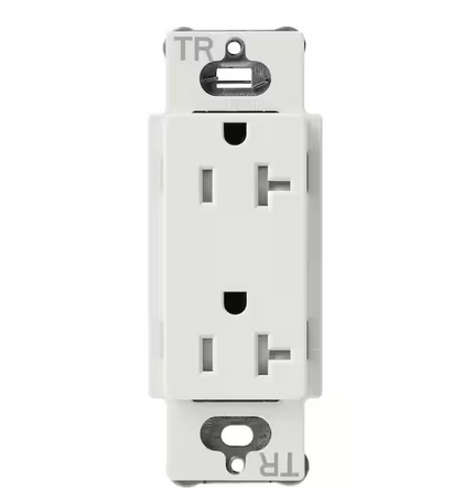 Claro 20-Amp Tamper-Resistant Duplex Receptacle, Lunar Gray (SCRS-20-TR-LG) - 91009516049