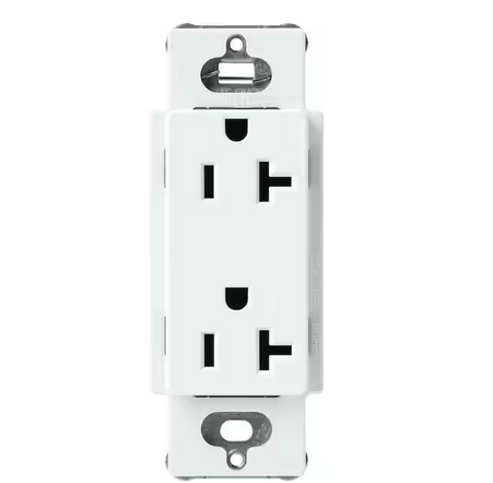 Claro 20 Amp Duplex Outlet, Glacier White (SCR-20-GL) - 91009502178