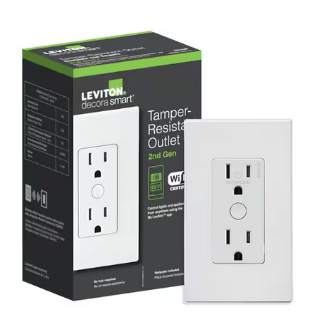 Decora Smart Wi-Fi Tamper Resistant 15A Duplex Outlet (2nd Gen) Works with Alexa/Google/HomeKit and Anywhere Companions - 91007823554