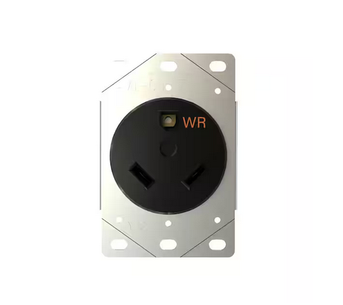 Pass and Seymour 30-Amp 125-Volt 3-Wire NEMA TT30 RV and EV Charging Single Flush Power Electrical Outlet Black (1-Pack) - 91010362898