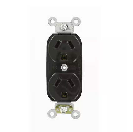 15 Amp Commercial Grade Self Grounding Duplex Outlet, Brown