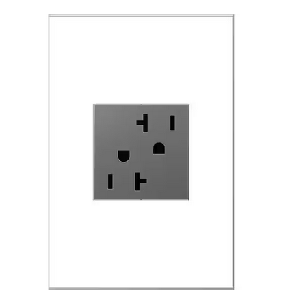adorne 20 Amp 125-Volt Tamper Resistant Duplex Outlet, Magnesium