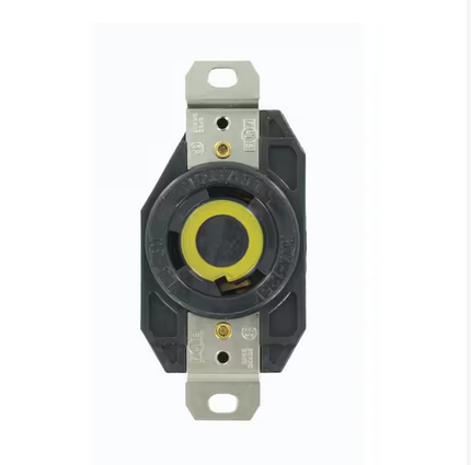 30 Amp 125-Volt Flush Mounting Grounding Locking Outlet, Black