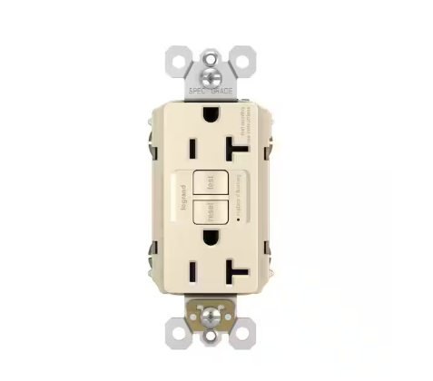 radiant 20 Amp 125-Volt Tamper Resistant GFCI Residential/Commercial Decorator Duplex Outlet, Light Almond - 91007095865