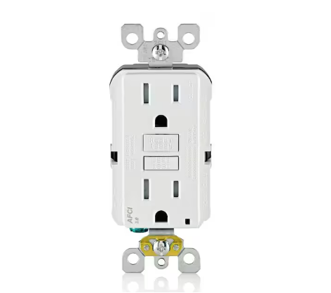 15 Amp Tamper Resistant AFCI Outlet, White - 91000013801