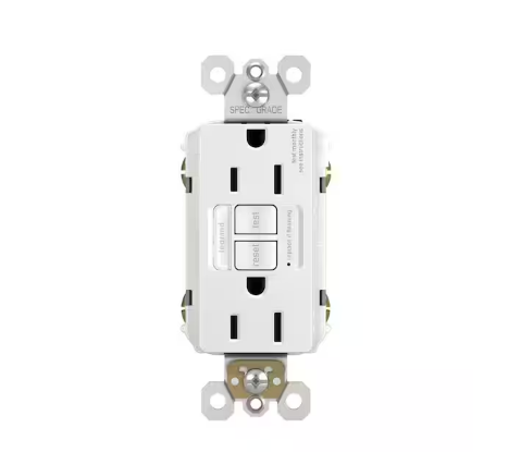 radiant 15 Amp 125-Volt Tamper Resistant Self-Test GFCI Duplex Outlet with Night Light, White