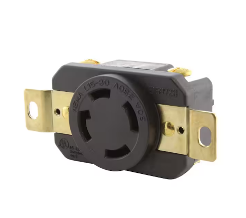 3-Phase 30 Amp 250-Volt NEMA L15-30R Flush Mounting Locking Industrial Grade Receptacle - 91004334531