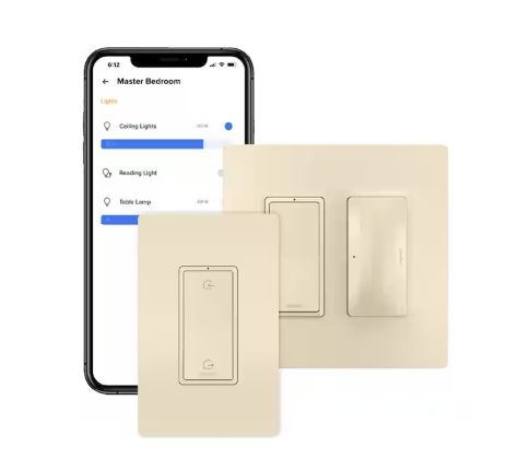 radiant with Netatmo Decorator Rocker Smart Switch Starter Kit with Home/Away Switch, Light Almond - 91006788558