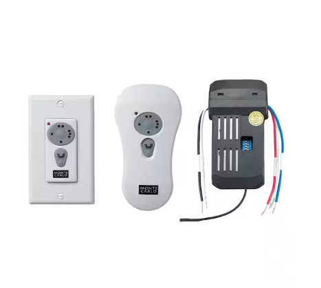 Ceiling Fan Control and Receiver with Three Speed Dimming Transmitter - Includes Enclosure for Remote or Plates for Wall - 91002786017