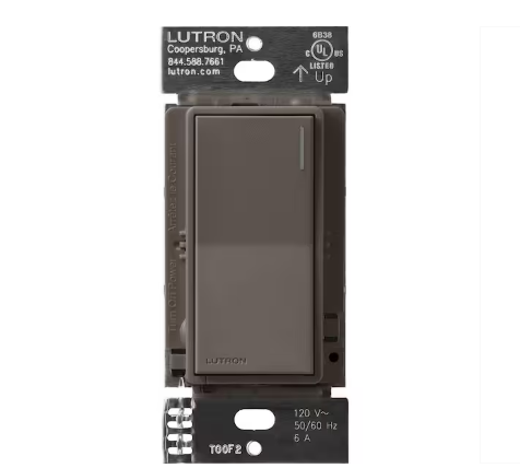 Sunnata Switch, for 6A Lighting or 3A 1/10 HP Motor, Single Pole/Multi Location, Truffle (ST-6ANS-TF) - 91009032891