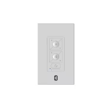 6-Speed Bluetooth Ceiling Fan Wall Control with Single Pole Wallplate in White for Modern Forms Bluetooth Enabled Fans