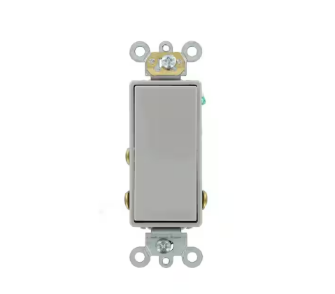 15 Amp Decora Plus Commercial Grade Single Pole Double-Throw Center-Off Momentary Contact Rocker Switch, Gray