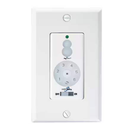 Aire-Control 6-Speed 32 Bit Dimmer Fan Control with Wallplate Switch, White - 91009729076