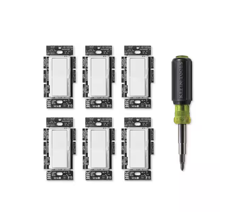 Diva LED+ Dimmer Switch for Dimmable LED, White, Klein 11-in-1 Multi Bit Screwdriver and Nut Driver (DVCL-6PKR-KSD) - 91004685289